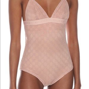New with tag Gucci dup nude/mauve lingerie bodysuit.